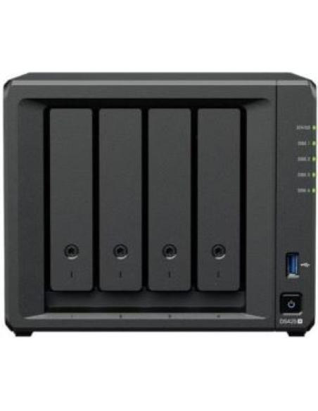 nas diskstation ds425+ cpu intel celeron j4125 ddr4 2gb 4 bahias 3.5' hdd 2.5' hdd 2.5' ssd + 2 ranuras m.2 raid 0, 1, 5, 6, 10,