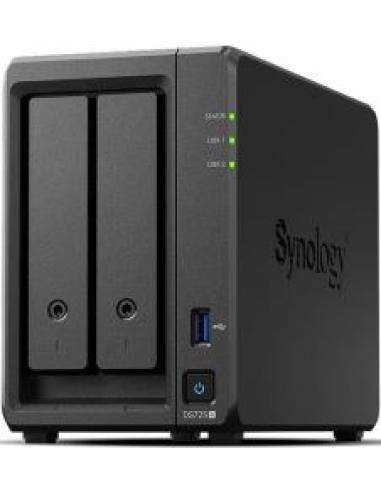 nas diskstation ds725+ amd ryzen r1600 2.6ghz 4gb ddr4 ecc 2 bahias 3.5' hdd 2.5' hdd 2.5' ssd raid 0, 1, 5, 6, 10, jbod usb 3.2
