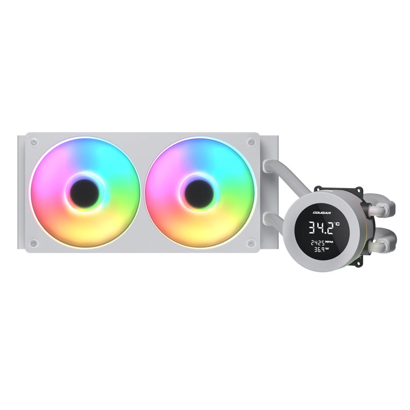 COUGAR 3MPUA240.0002 CGR-PSDVARGB-W-240, Sistema de refrigeración líquida todo en uno, 12 cm, 700 RPM, 2500 RPM, Blanco