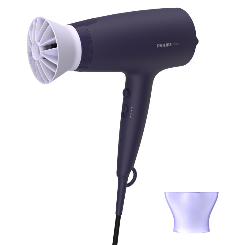 Philips BHD340/10 3000 series BHD340/10 Secador, CC, Violeta, Anilla para colgar, 1,8 m, 2100 W, 220-240 V