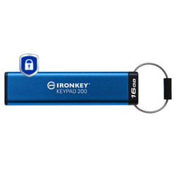Kingston Technology IKKP200/16GB IronKey Keypad 200 de 16 GB, FIPS 140-3 nivel 3 cifrado AES-256, 16 GB, USB tipo A, 3.2 Gen 1