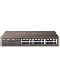 switch 24 puertos rj45 10/100/1000mbps carcasa de metal de 13 pulgadas sobremesa, montaje en rack