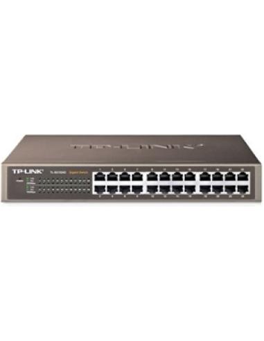 switch 24 puertos rj45 10/100/1000mbps carcasa de metal de 13 pulgadas sobremesa, montaje en rack