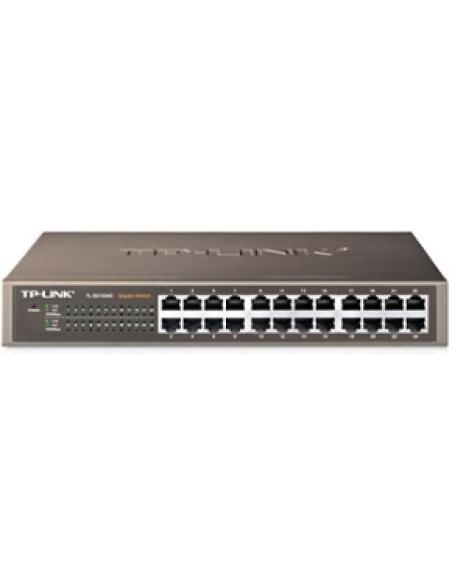 switch 24 puertos rj45 10/100/1000mbps carcasa de metal de 13 pulgadas sobremesa, montaje en rack