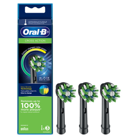 Oral-B BRAEB50_3FFS BRAEB50_3FFS, 3 pieza(s), Negro, 3 mes(es)