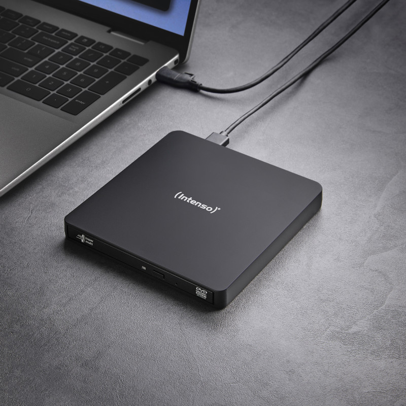 Intenso 5401400 EOD 400D Slim, Negro, Frente, Sobremesa/Portátil, DVD Super Multi DL, USB 3.2 Gen 1 (3.1 Gen 1), CD-DA, CD-R,