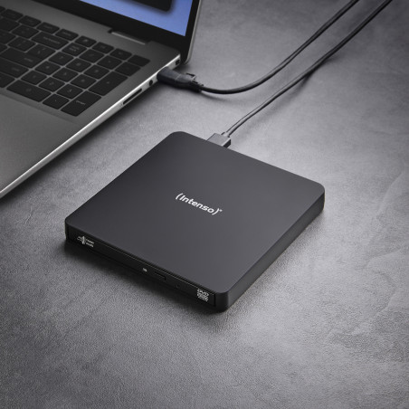 Intenso 5401400 EOD 400D Slim, Negro, Frente, Sobremesa/Portátil, DVD Super Multi DL, USB 3.2 Gen 1 (3.1 Gen 1), CD-DA, CD-R,