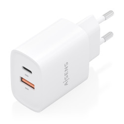 AISENS A110-0952 Cargador GaN 30W, 1xUSB-C PD3.0 QC4.0, 1xUSB-A QC3.0, Blanco, Interior, Corriente alterna, 12 V, 3 A, Blanco 2