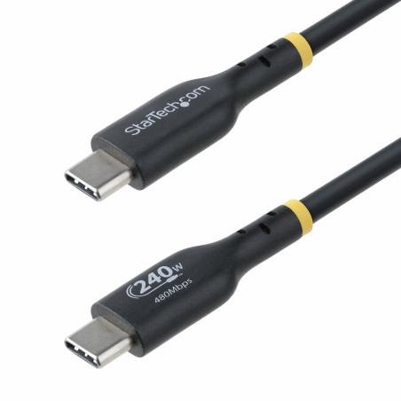 StarTech.com USB2EPR4M Cable de Carga USB-C de 4m - Cable USB Tipo C - Certificación USB-IF - PD de 240W EPR - Cable USB 2.0