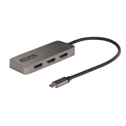 StarTech.com MST14CD123HD Adaptador USB-C de 3 Puertos Multimonitor - Hub MST USB Tipo C a 3 Puertos HDMI - Divisor