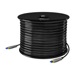 AISENS A148-0698 Cable HDMI V2.0 AOC Premium Alta Velocidad / Hec 4K@60Hz 4:4:4 18Gbps, A/M-A/M, Negro, 100m, 100 m, HDMI tipo 2