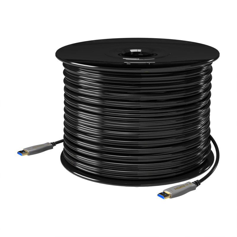 AISENS A148-0698 Cable HDMI V2.0 AOC Premium Alta Velocidad / Hec 4K@60Hz 4:4:4 18Gbps, A/M-A/M, Negro, 100m, 100 m, HDMI tipo