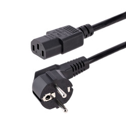 StarTech.com 713E-3M-POWER-CORD Cable de 3m (10 pies) de Alimentación para Ordenador, 18AWG, UE Schuko a C13, 250V 10A, Cable