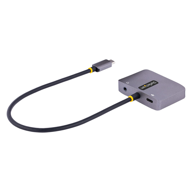 StarTech.com 122-USBC-HDMI-4K-VGA Adaptador de Vídeo USB C, Adaptador Multipuertos USB Tipo C a HDMI VGA con Salida de Audio
