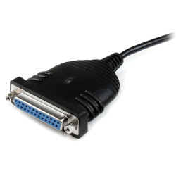 StarTech.com ICUSB1284D25 Cable de 1,8m Adaptador de Impresora Paralelo DB25 a USB A - H/M, Negro, DB-25, USB A, 1,9 m, 100 g, 2