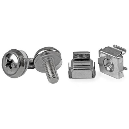 StarTech.com CABSCREWM5 Paquete de 50 Tornillos y Tuercas Enjauladas Cage Nuts M5 para Rack Armario Servidores, Tornillo,