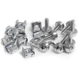 StarTech.com CABSCREWM5 Paquete de 50 Tornillos y Tuercas Enjauladas Cage Nuts M5 para Rack Armario Servidores, Tornillo, 2