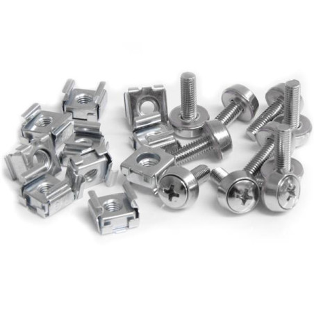 StarTech.com CABSCREWM5 Paquete de 50 Tornillos y Tuercas Enjauladas Cage Nuts M5 para Rack Armario Servidores, Tornillo,