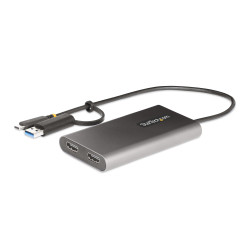 StarTech.com 109B-USBC-HDMI Adaptador USB-C a HDMI Doble - USB Tipo C a 2 Monitores HDMI - 4K 60Hz - Entrega de Alimentación