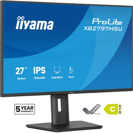 iiyama XB2797HSU-B1 ProLite XB2797HSU-B1, 68,6 cm (27"), 1920 x 1080 Pixeles, Full HD, LED, 4 ms, Negro