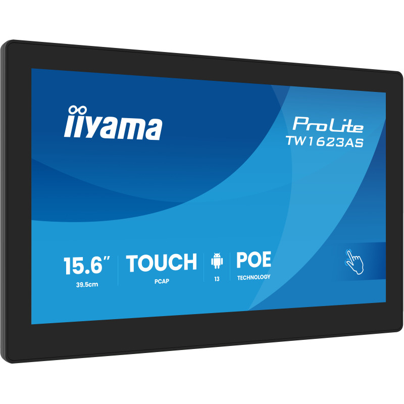 iiyama TW1623AS-B3P TW1623AS-B3P, 39,6 cm (15.6"), 1920 x 1080 Pixeles, Full HD, LED, 30 ms, Negro