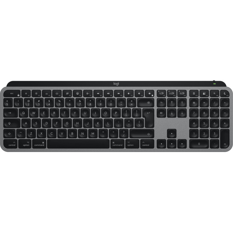 Logitech 920-011637 Master MX Keys S for Mac, Inalámbrico, RF Wireless + Bluetooth, Switch de tecla de tijera, QWERTY, LED,