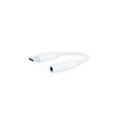 Nanocable 10.24.1205-W Cable Adaptador Audio USB-C/M a Jack 3.5/H, 11 cm, Blanco, 3,5mm, Hembra, USB Tipo C, Macho, 0,11 m,