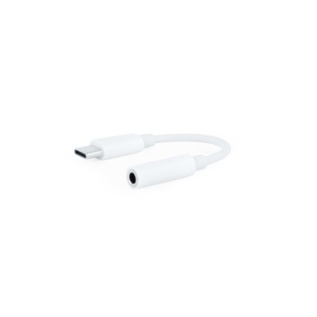 Nanocable 10.24.1205-W Cable Adaptador Audio USB-C/M a Jack 3.5/H, 11 cm, Blanco, 3,5mm, Hembra, USB Tipo C, Macho, 0,11 m,
