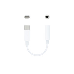 Nanocable 10.24.1205-W Cable Adaptador Audio USB-C/M a Jack 3.5/H, 11 cm, Blanco, 3,5mm, Hembra, USB Tipo C, Macho, 0,11 m, 2