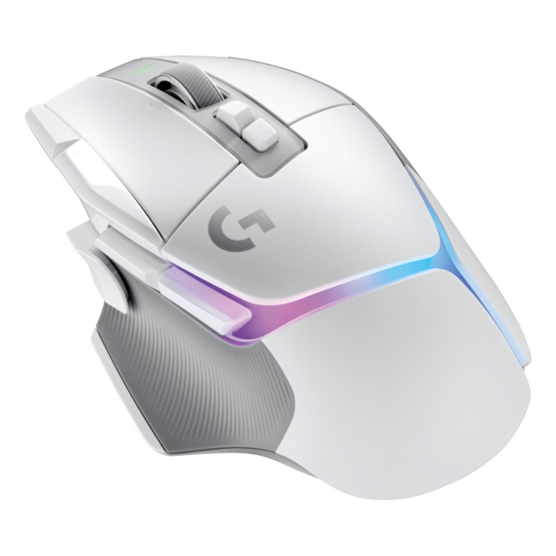 Logitech G 910-006171 G502 X PLUS, mano derecha, Óptico, RF inalámbrico, 25600 DPI, Blanco