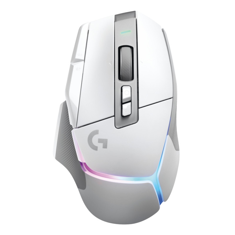 Logitech G 910-006171 G502 X PLUS, mano derecha, Óptico, RF inalámbrico, 25600 DPI, Blanco