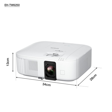 Epson V11HA73040 EH-TW6250, 2800 lúmenes ANSI, 3LCD, 4K+ (5120x3200), 35000:1, 16:9, 1016 - 12700 mm (40 - 500")