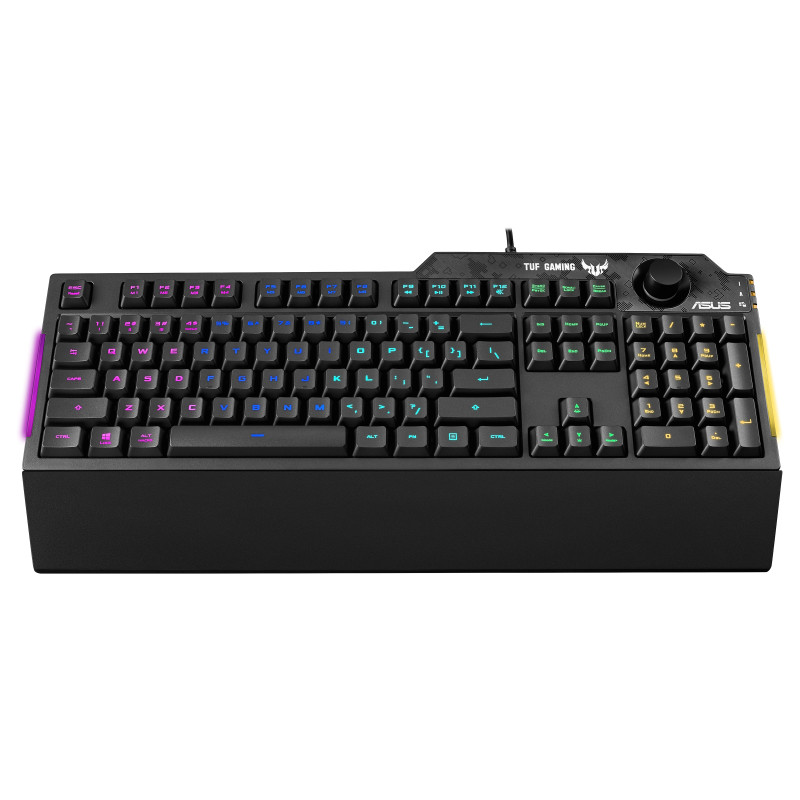 ASUS 90MP01X0-BKSA00 TUF Gaming K1, Completo (100%), Alámbrico, USB, Interruptor de membrana, LED RGB, Negro