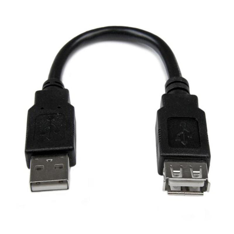 StarTech.com USBEXTAA6IN Cable de 0,15m de Extensión Alargador USB 2.0 - Macho a Hembra USB A - Extensor, 0,152 m, USB A, USB