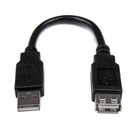 StarTech.com USBEXTAA6IN Cable de 0,15m de Extensión Alargador USB 2.0 - Macho a Hembra USB A - Extensor, 0,152 m, USB A, USB