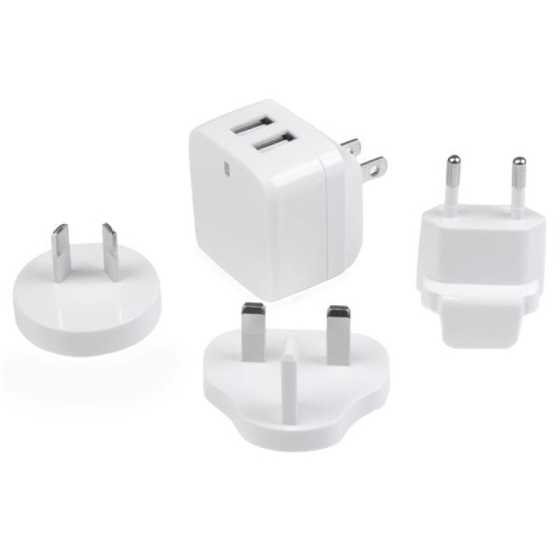 StarTech.com USB2PACWH Cargador de Pared USB de 2 Puertos para Tablets Smartphones - Cargador Blanco de Alta Potencia para