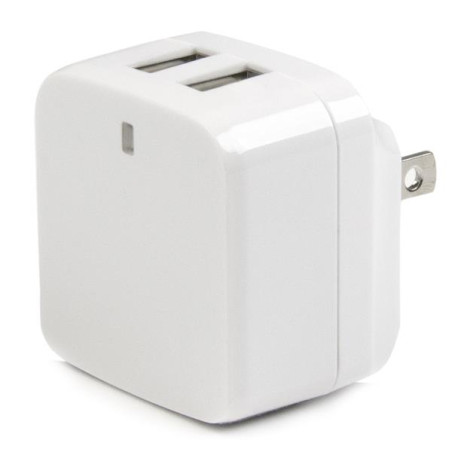 StarTech.com USB2PACWH Cargador de Pared USB de 2 Puertos para Tablets Smartphones - Cargador Blanco de Alta Potencia para
