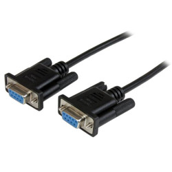 StarTech.com SCNM9FF1MBK Cable de 1m Nulo de Módem Serie RS232 DB9 - Hembra a Hembra - Color Negro, Negro, 1 m, DB-9, DB-9,
