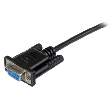 StarTech.com SCNM9FF1MBK Cable de 1m Nulo de Módem Serie RS232 DB9 - Hembra a Hembra - Color Negro, Negro, 1 m, DB-9, DB-9,