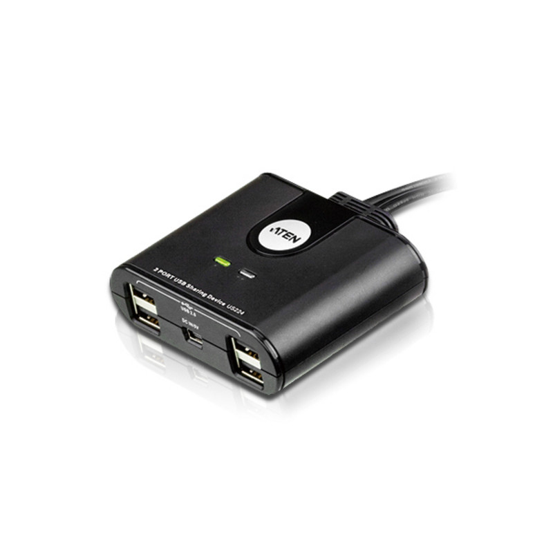 ATEN US224-AT Switch de periféricos USB 2.0 de 2 x 2 puertos, Negro