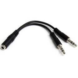 StarTech.com MUYHSFMM Adaptador Divisor de Auriculares 2x Mini-Jack 3,5mm 3 pines a Mini-Jack 4 pines, 3,5mm, Macho, 2 x 3.5mm,