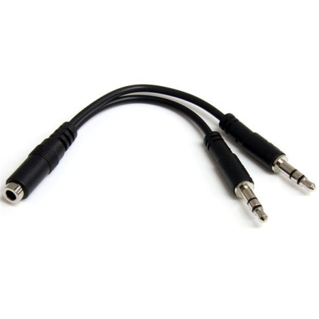 StarTech.com MUYHSFMM Adaptador Divisor de Auriculares 2x Mini-Jack 3,5mm 3 pines a Mini-Jack 4 pines, 3,5mm, Macho, 2 x 3.5mm,