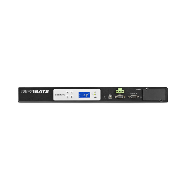 Salicru 658CB000001 SPS 16 ATS, Montaje en rack o Montaje en bastidor, 1U, LCD, 9 salidas AC, Negro, Gris