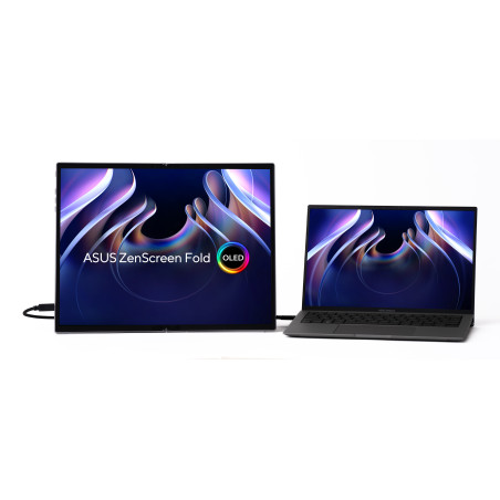 ASUS 90LM09EV-B01170 ZenScreen Fold OLED MQ17QH, 43,9 cm (17.3"), 2560 x 1920 Pixeles, Quad HD, OLED, 0,2 ms, Plata