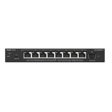 Ruijie Networks RG-ES209MG-P RG-ES209MG-P, Gestionado, L2, 2.5G Ethernet (100/1000/2500), Energía sobre Ethernet (PoE),