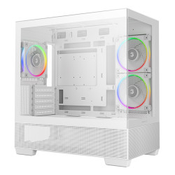 DeepCool R-CG380-WHAGM3-G CG380 3F WH, Midi Tower, PC, Blanco, ITX, micro ATX, Acrilonitrilo butadieno estireno (ABS), SPCC, 2