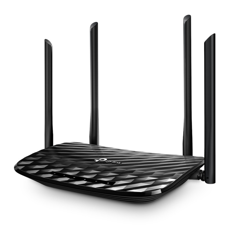 TP-Link ARCHER A6 AC1200, Wi-Fi 5 (802.11ac), Doble banda (2,4 GHz / 5 GHz), Ethernet, Negro, Router de sobremesa