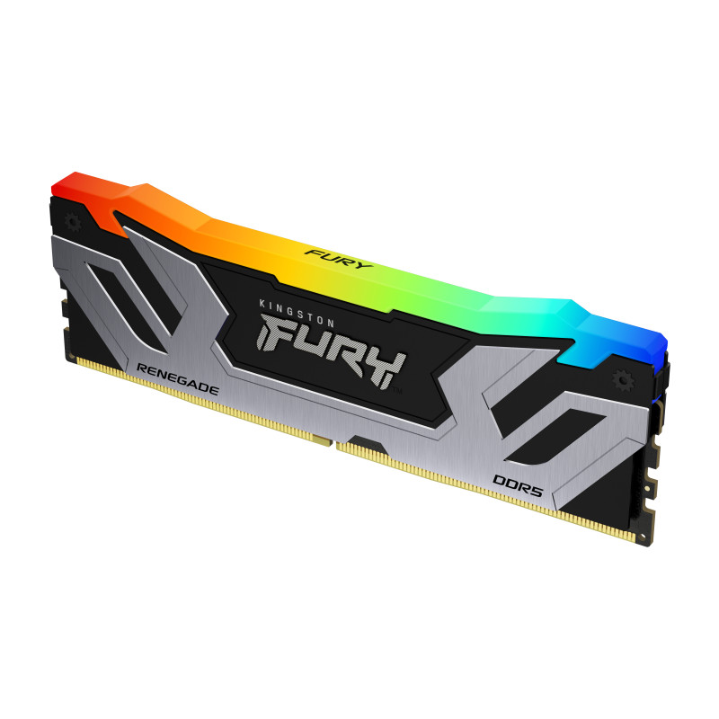 Kingston Technology KF584CU40RSA-24 FURY 24GB 8400MT/s DDR5 CL40 CUDIMM Renegade RGB Silver XMP, 24 GB, 1 x 24 GB, DDR5,
