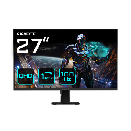 GIGABYTE GS27QA EK GS27QA 27" Monitor de Juego QHD - 2560 x 1440, 180Hz, 1ms, 300 cd/m², FreeSync, HDR Ready, HDMI 2.0,
