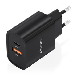 AISENS A110-0953 Cargador GaN 30W, 1xUSB-C PD3.0 QC4.0, 1xUSB-A QC3.0, Negro, Interior, Corriente alterna, 12 V, 3 A, Negro 2